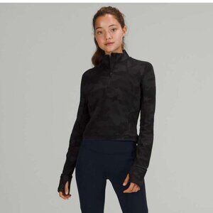 Lululemon Black Cropped Long-sleeves Running Top